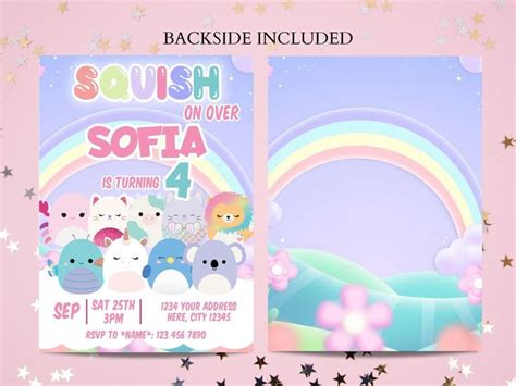 Squishmallows Birthday Invite | Birthday invitations, Birthday ...