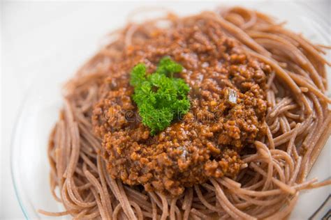 Whole Grain Spaghetti Bolognese Stock Photo - Image of fresh, kitchen ...