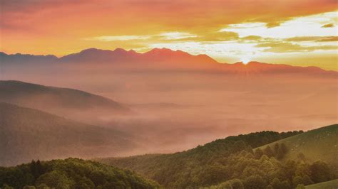 Green Trees On Mountain During Sunrise 4k Wallpaper,HD Nature ...