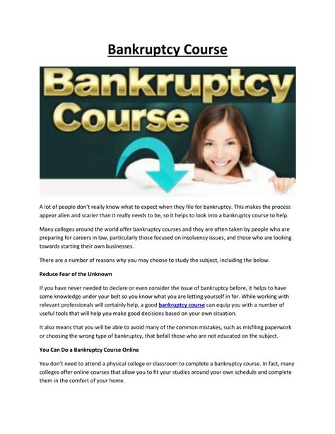 PPT - Bankruptcy Course PowerPoint Presentation, free download - ID:7474025