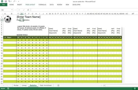 Soccer Roster Free Excel Template