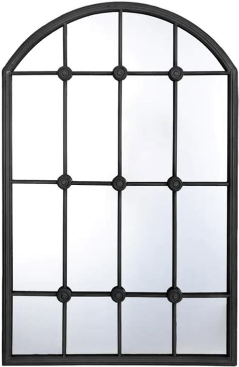 Stylecraft Iuka Farmhouse Black Window Pane Mirror | Fischer Furniture ...