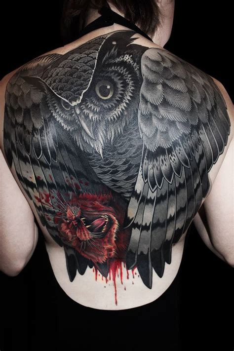 Owl With Kill Back Full Tattoo