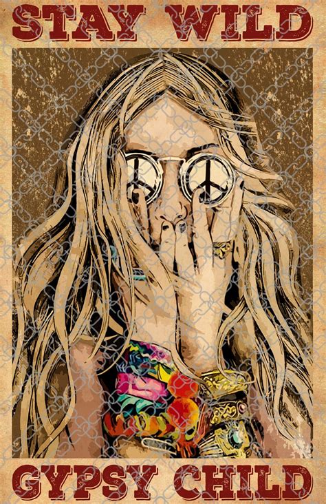 Stay Wild Gypsy Child Poster Hippie Wall Art Boho Poster | Etsy