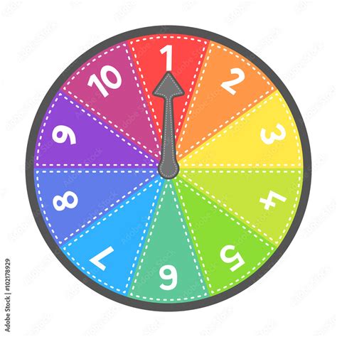 Vector Spin Wheel Game With Numbers 1-10 Stock Vector | Adobe Stock