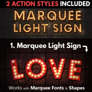 Marquee Lights And Showtime Sign Photoshop Actions (Text-Effects ...