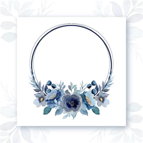 Free Vector | Blue floral wreath with circles