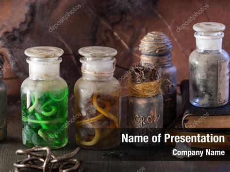 Alchemy jars witch apothecary PowerPoint Template - Alchemy jars witch ...