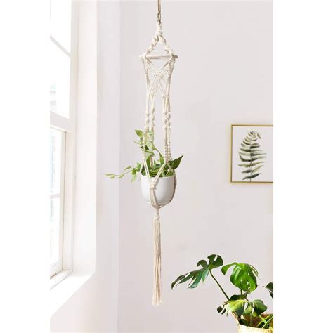 Boho Macrame Plant Hangers Set of 4 | Timeyard