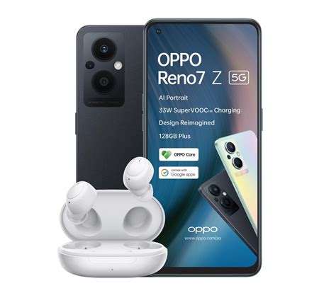 OPPO Reno7z 5G 128GB Dual Sim - Cosmic Black + Enco Wireless Headphones ...