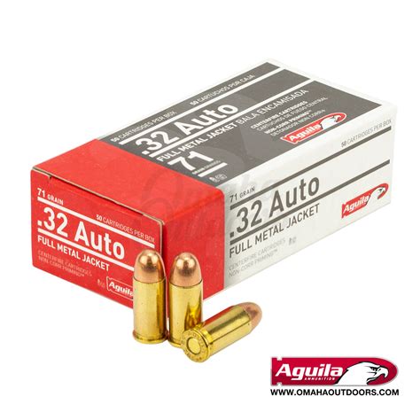 Aguila 32 ACP 71 Grain FMJ Ammo 50 Round Box - Omaha Outdoors