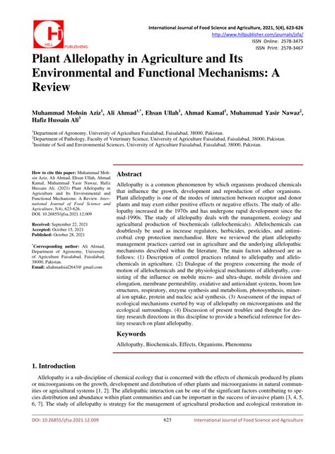 (PDF) Plant Allelopathy in Agriculture and Its Environmental and ...