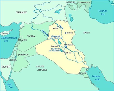 Print this Map of Iraq | Map, Iraq map, Iraq