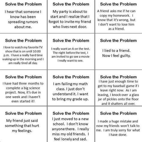 Problem Solving Printable Flash Cards Social Skills Cards | Etsy 📌 ...