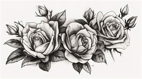 Three Rose Tattoo Designs Background, Pictures Of Roses To Draw, Rose ...