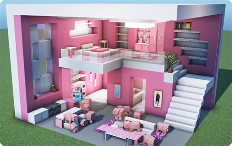 Pink Interior Design – BOTCRAFT.NET | Casas minecraft fáceis, Casas ...