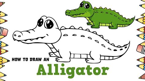 Cute Alligator Drawing