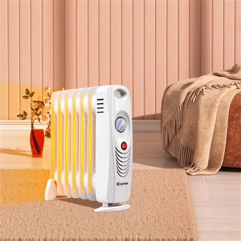 Clihome 700-Watt Gray Electric Oil Filled Radiator Space Heater ...