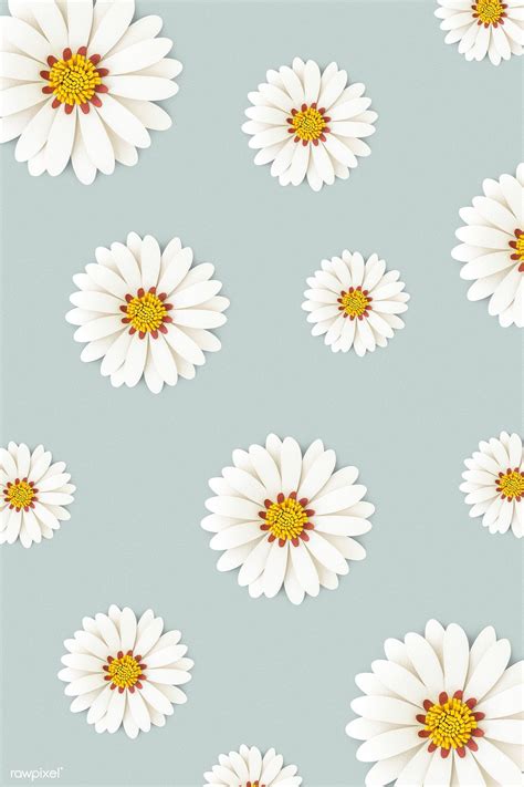 White Daisy Flower on Light Blue Background