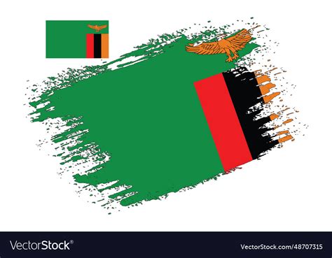 Brush design zambia flag Royalty Free Vector Image