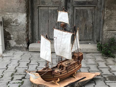 SANTA MARIA SHIP, Wooden Sailing Ship Model, Large Pirate Sailboat ...