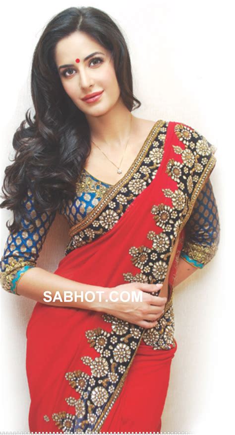 Katrina kaif poses in red saree newspapers scan - Sabhot Blog