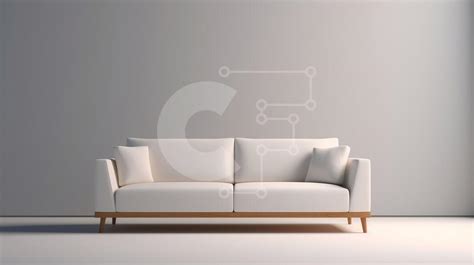 Minimalist White Couch in a Minimalist Room stock photo | Creative Fabrica