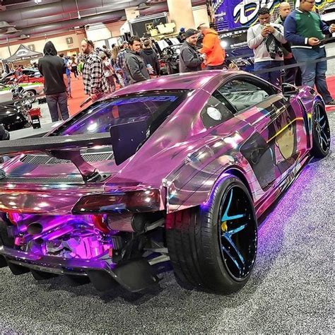 Purple Sports Car on Display