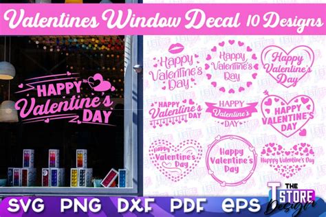 Valentines Day Window Decal|Heats Window Vinyl Decal Design