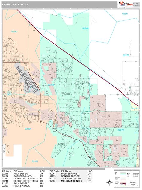 Cathedral City California Wall Map (Premium Style) by MarketMAPS - MapSales