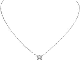 CRN7409700 - C de Cartier necklace - White gold, diamond - Cartier