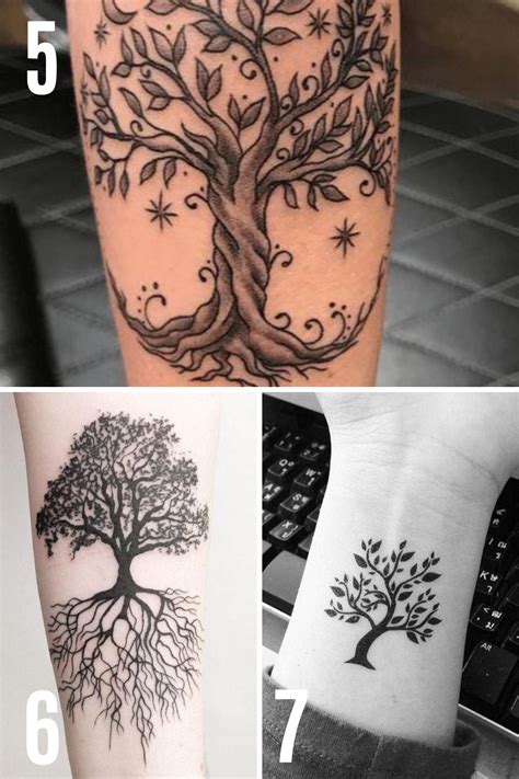 Tiny Tree Tattoo, Tree Tattoo Color, Tree Roots Tattoo, Tree Tattoo ...