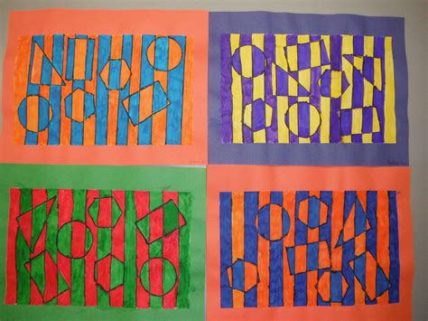 Cassie's Corner: 2nd Grade Op Art - Hidden Shapes | 2nd grade art ...