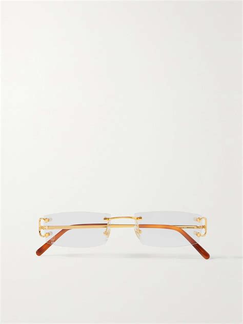 CARTIER EYEWEAR Square-frame gold-tone optical glasses | NET-A-PORTER