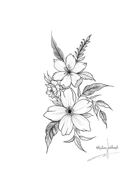 Flower sketch drawing | Body art tattoos, Simple flower tattoo, Medium ...