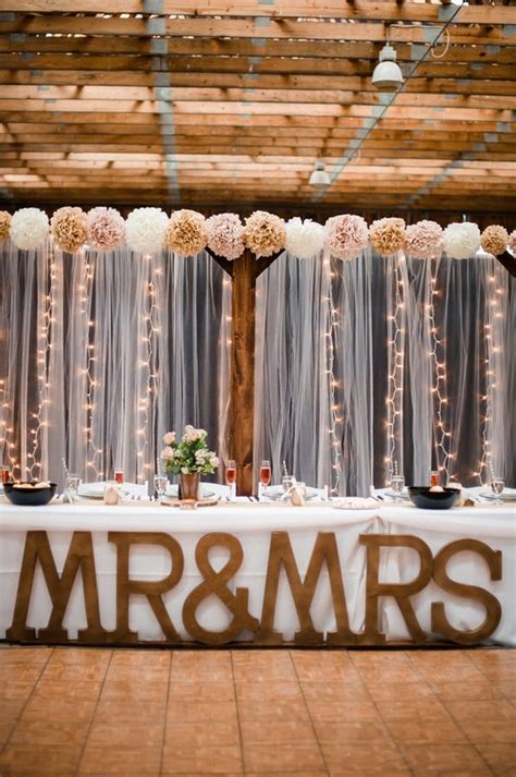 rustic country barn swetheart table for wedding reception | Deer Pearl ...