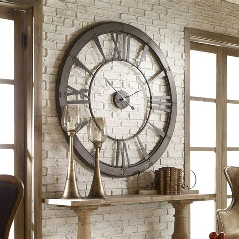 Uttermost 06084 Ronan Large Oversized Rustic Farmhouse Wall Clock ...