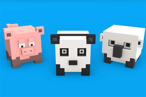 Low Poly Cute Cube Animals