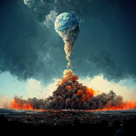 Premium AI Image | earth and sky collapse destruction