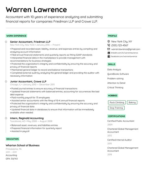 Resume One Page Template