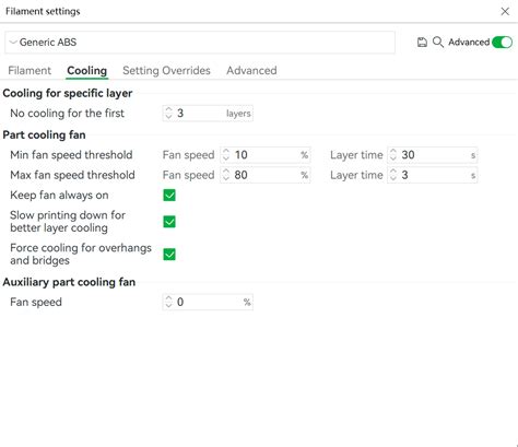 Auto Cooling in Filament Settings | Bambu Lab Wiki