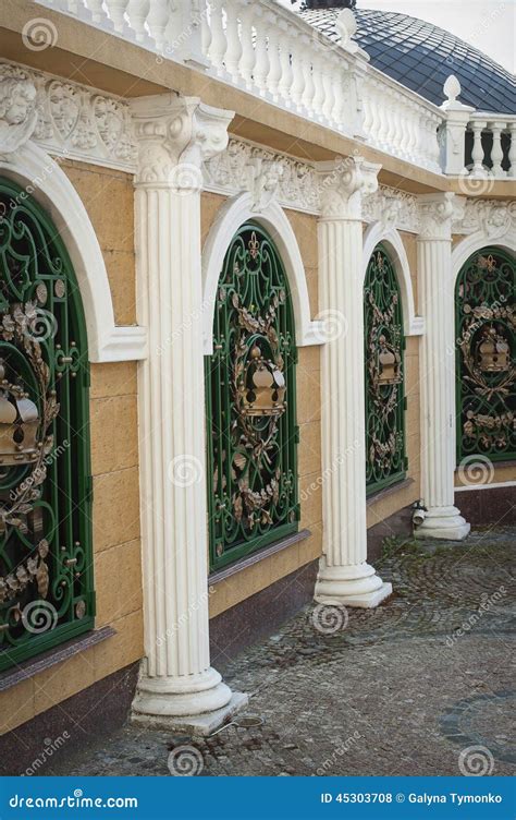 The Rows of Classical Columns with Portico Stock Photo - Image of ...