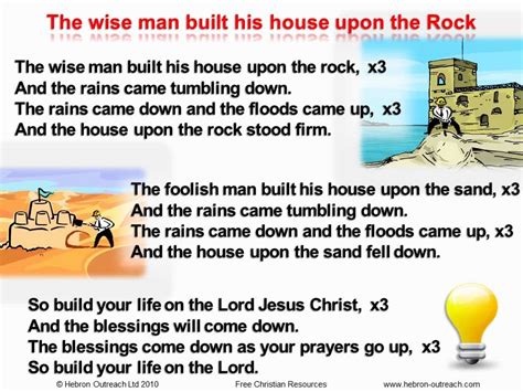 The Wise Man Built His House Upon The Rock - Chorus - hebron-outreach ...