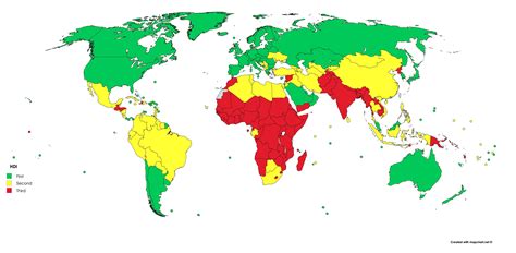 The New 1st, 2nd, and 3rd World but according to HDI (split in thirds ...