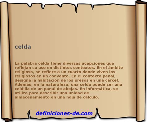 Significado de «celda»