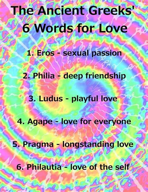 Six Ancient Greek Words For Love | Greek words for love, Love words ...