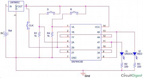 SR Flip-Flop Circuit Diagram with NAND Gates: Working & Truth Table ...