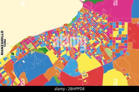 Manzanillo Cuba City Map in Retro Style. Outline Map. Vector ...