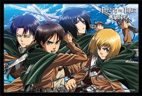 Attack on Titan - Swords Wall Poster, 22.375" x 34", Framed - Walmart.com