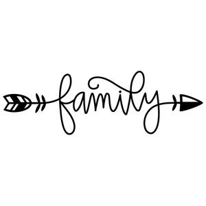 Silhouette Design Store - View Design #242656: family arrow word